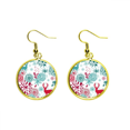 thumbnail image 1 of Ilustración animales ciervos flores Ave Ear Dangle Golden Drop Earring Jewelry Mujer Unbranded M, 1 of 3