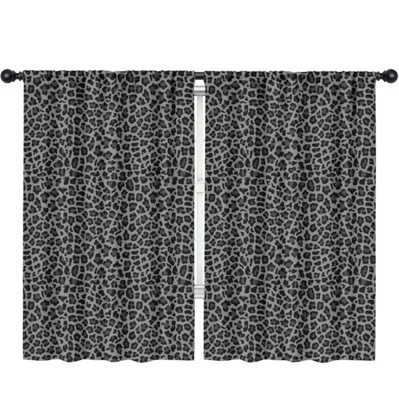 Blackout Kids Curtains,Black Leopard Print Childrens Insulated Curtains Set Of 2,Bedroom Essentials,Toddler Room Decor 52"x84"