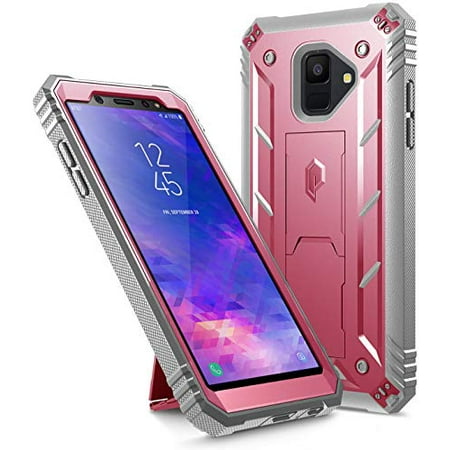Poetic Revolution Full-Body Rugged Heavy Duty Case with [Built-in-Screen Protector] for Samsung Galaxy A6 (2018)(Do not fit Galaxy A6 Plus) - Pink