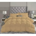 thumbnail image 2 of D.N.G. BEDDINGS Luxurious 1 Piece Pom Pom Pinch Pleated Comforter, 800 Thread Count, 100% Egyptian Cotton, White Vintage Pom-Pom Fringe (King/California King Size Solid Taupe Color), 2 of 5