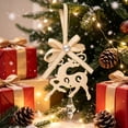 thumbnail image 7 of Dalxymotic Christmas Metal Hanging Ornament, Golden Hanging Decor with Bow, Xmas Tree Decoration, Hollow Metal Ornament, Christmas Ornament Decoration for Home, Tree, Mantel, 7 of 7