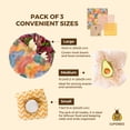 thumbnail image 5 of SUPERBEE Beeswax Wrap for Food, Set of 3 Bees Wax Wraps, Reusable Bees Wrap Paper for Wrapping Vegetables & Cheese, Bowl Covers and Sandwich Wrapping Paper, Beeswax Food Wraps - Tropical Paradise, 5 of 8