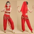 thumbnail image 2 of Girls Belly Dance Set with Waist Chain Accessories for Performance Halloween Party, 2 of 4