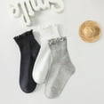 thumbnail image 3 of YooGuoGuo 6 Pair Women Ankle Ruffle Socks for Girls Casual Cute Slouchy Breathable Ribbed Knit Fall Frilly Crew Athletic Socks, 3 of 5