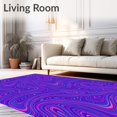 thumbnail image 2 of ODIKA 3'x5' Machine Washable Non-Slip Area Rug, Stream with Interlocking Stardust Trails High Traffic Rug with Pad, Purple, 468705, 2 of 8