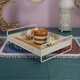 thumbnail image 1 of White Serving Tray Vintage Style Dual Handle Exquisite Widely Used Metal Serving Tray for Party Cafe Bar White Large(14.6x9.8x3.1in), 1 of 3