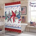 thumbnail image 5 of Independence Day Shower Curtain, 72" x 72", American Flag Eucalyptus Leaf Red Blue Stars Waterproof Bathroom Curtain Washable Shower Curtain Set with 12 Hooks, 5 of 9