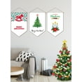 thumbnail image 2 of Christmas Flag Triangular Wall Hanging Decoration Door Window Wall Decoration Christmas Decoration 6 Types Candle Christmas Tree Cockhorse Car Green Garland Red Garland, 2 of 9