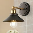 thumbnail image 4 of JONATHAN Y July 7.88" 1-Light Industrial Farmhouse Metal Vanity Light, Oil Rubbed Bronze/Brass Gold, 4 of 7