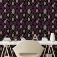 thumbnail image 2 of Ambesonne, Minimalist Peel & Stick Wallpaper for Home, Geometric Leaves Boho, 13"x36", Purple Dark Grey Tan, 2 of 5