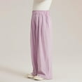 thumbnail image 5 of EnJoCho Youth Girls Kids Baggy Straight Pants Wide Leg Elastic Waist Solid Color Casual Joggers Trendy Comfy Trousers Sweatpants Loung𝖾 Wear Everyday Streetwear Bottoms, 5 of 8