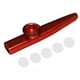 thumbnail image 2 of 2x flautas de boca de armónica Kazoo de metal CUTICAT con cinco diafragmas ajustables rojo dorado, 2 of 8