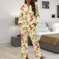 thumbnail image 6 of Kuiaobaty Fall Leaf Print Button up Pajamas for Women, Long Sleeve Sleepwear Soft Loungewear Ladies Pjs Set, 2XL, 6 of 7