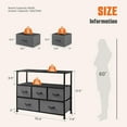 thumbnail image 6 of TV Stand with 5 Fabric Drawers, Dresser for Bedroom Entertainment Center for 45 inch TV Storage Organizer with Open Shelf, Wooden Media Console Table for Living Room, Bedroom, or Small Space,Gray, 6 of 8