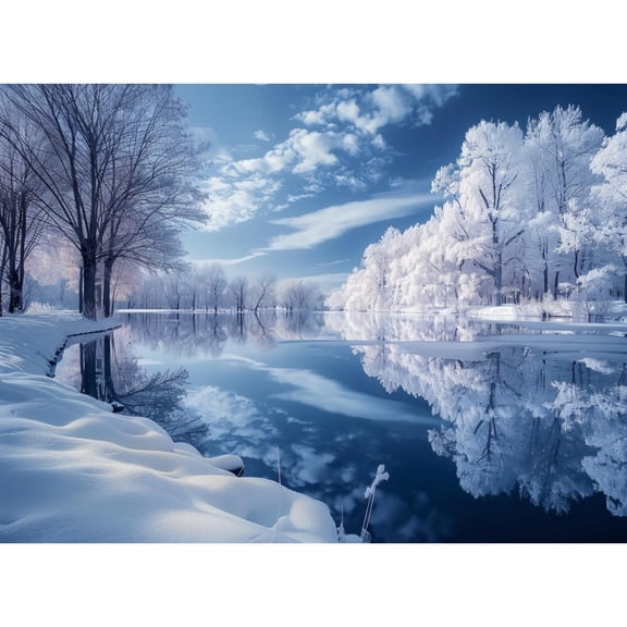 White Snow Tree Lake Scenery 5D Diamond Art Painting by Number Kits for Adults DIY Paint with Round Full Drill Diamond Gems Painting Art Craft for Home Wall Decor 11.8x15.8in(2)