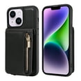thumbnail image 6 of Nalacover RFID Blocking Wallet Case for iPhone 14 Plus, Shockproof PU Leather Magnetic Button Zipper Purse Card Slots & Kickstand Crossbody Phone Case with Shoulder & Wrist Strap,Black, 6 of 12