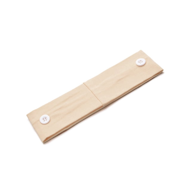 Minnieouse Soporte para diadema con botones, buena elasticidad, para aliviar el dolor de oído, buena fijación, bufanda deportiva, tocado clásico, Accesorio para el cabello Beige con Botones Minnieouse AP009560-21