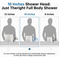 thumbnail image 5 of All Metal 10 inch Rain Shower Head with 13 Inch Adjustable Extension Arm, High Pressure Rainfall Showerhead, Luxury Modern Look Square Large Waterfall (Brushed Nickel), 5 of 7