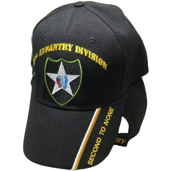 Black 2nd Second Infantry Division Army Hat Baseball Ball Cap Veteran Licensed