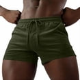 thumbnail image 2 of Vhkiploz Summer Running Shorts for Men's Beachwear Daily Board Shorts Solid Color Elastic Workout Sporty Athletic Shorts, 2 of 6