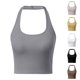thumbnail image 4 of Camisetas sin mangas para mujer con sujetador incorporado, diseño con tirantes en el cuello, tejido transpirable, camisola informal de verano para interior y exterior., 4 of 6