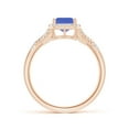 thumbnail image 2 of ANGARA Natural 1.5 Ct. Tanzanite with Diamond Halo Ring in 14K Rose Gold for Women (Ring Size: 11), 2 of 9