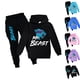 thumbnail image 2 of Conjunto de chándal con estampado de Mr Beast Lightning Cat para niños, Sudadera con capucha informal, Tops + Pantalones, traje, ropa activa para niños de 7 a 14 años, 2 of 2