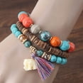 thumbnail image 3 of Grofry 18 Pcs/Set Elastic Rope Multilayer Resin Women Bracelets Women Bohemia Elephant Tassel Beads Bracelets Jewelry Accessory, 3 of 8