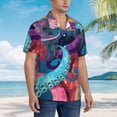 thumbnail image 6 of Abstract Octopus Kraken Men'S 3d Print Casual Button Down Shirts, Novelty Hawaiian Short Sleeves M, 6 of 8