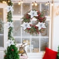 thumbnail image 4 of NWOKYZGH 1Pc Poinsettias Christmas Tree Flowers Artificial Christmas Floral Picks and Sprays Large Silk Flowers with Stems for Xmas Home Vase Table Centerpiece Garland Decor, 4 of 6