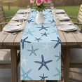 thumbnail image 6 of Table Runners 90 Inches Long Dress Scarves, Navy Blue Starfish Farmhouse Coffee/Dining/Kitchen Table Decor Table Runner for Living Room, Coastal Summer Beach Vintage 13x90 Inch, 6 of 9