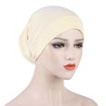 thumbnail image 3 of D-GROEE Smooth Breathable Turban Hats Soft Cotton Sleep Cap Stretchy Daily Wear Cap Headwear for Women, 3 of 7