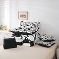thumbnail image 6 of Erosebridal Kawaii Loves Pattern 7pcs Bedding Comforter Set,White Black Heart Print Queen Bedding Sets For Kids,Reversible, 6 of 7