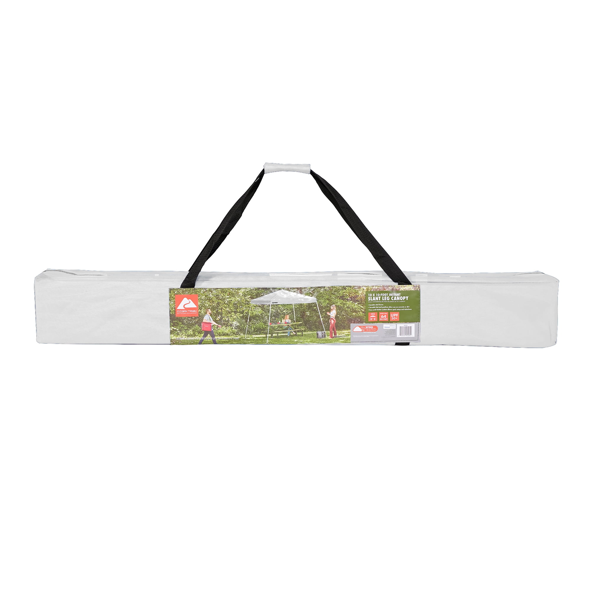 Ozark Trail 10' x 10' Instant Slant Leg Pop-up Canopy, Arctic White
