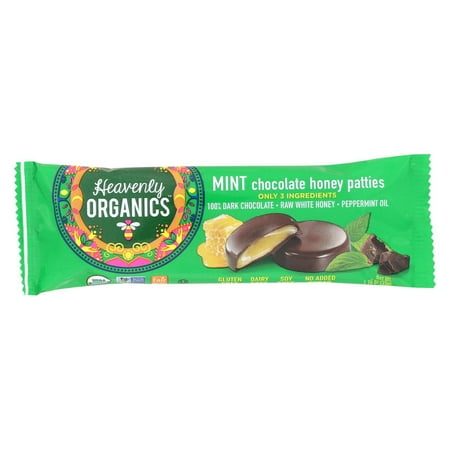 Chocolate Patties - Heavenly Organics Honey Patties - Chocolate Mint - 1.2 oz - Case of 16