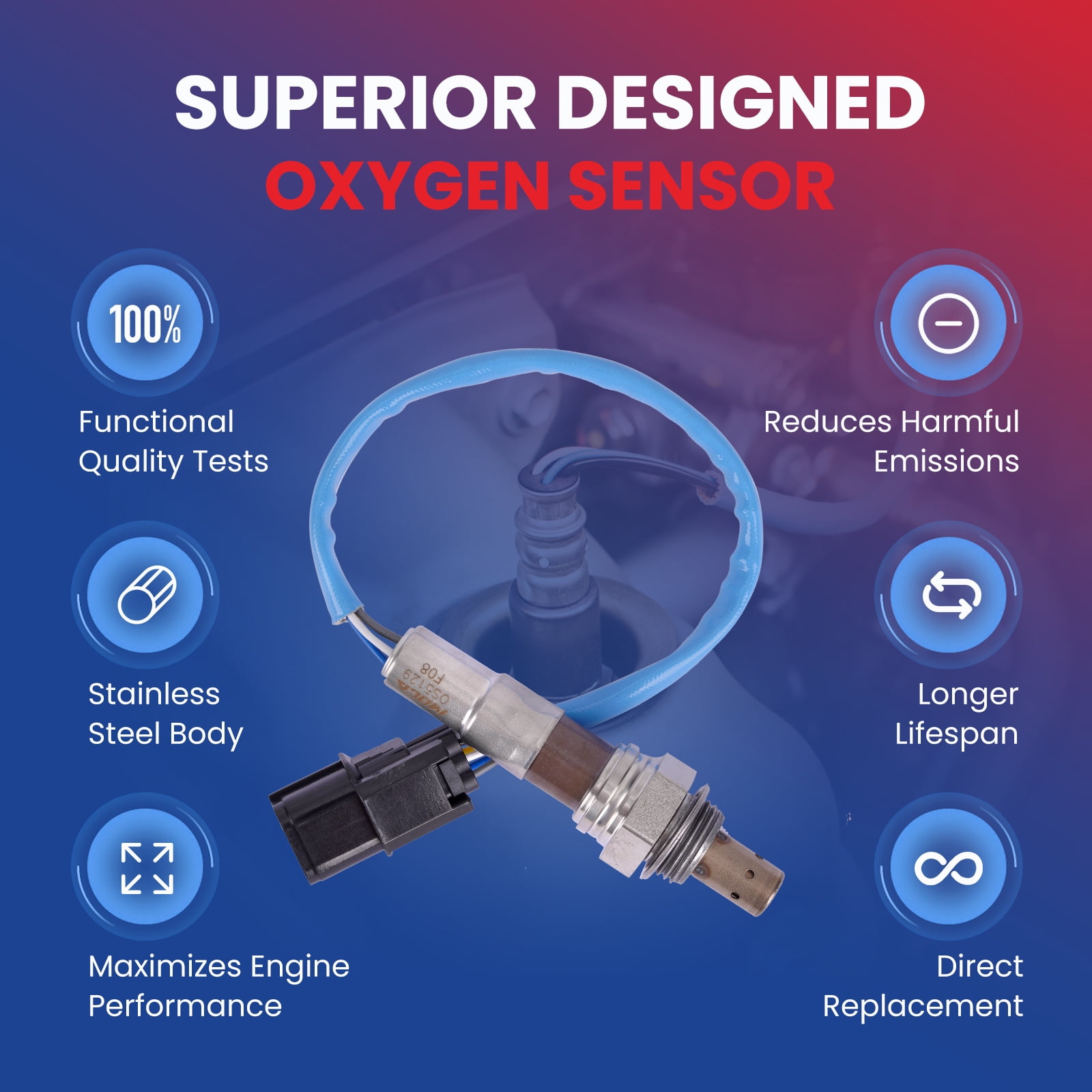 MOCA AUTOPARTS 234-5053 Upstream O2 Oxygen Sensor Fit for 2007-2010 Honda Odyssey 3.5L & 2007-2009 Acura MDX 3.7L