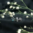 thumbnail image 4 of Rosec Jewels Turtle Stud Earrings with London Blue Topaz for Womens Day - AAA Grade, 14K White Gold, 4 of 8