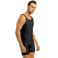 thumbnail image 5 of Yartina Men's Wrestling Singlets Bodysuit Slim Fit Sport Leotard Jumpsuits Athletic Sleeveless Tank Black M, 5 of 7