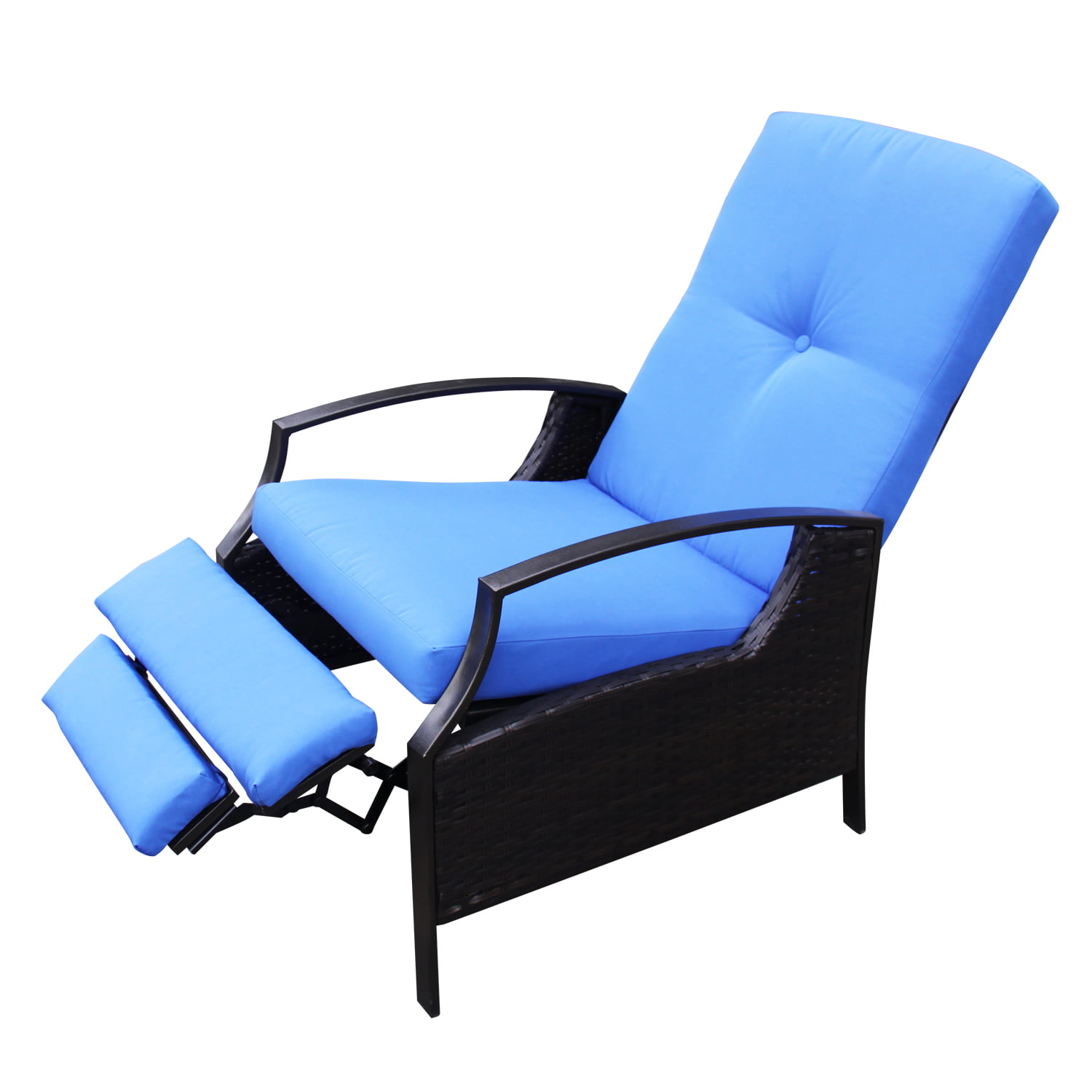 Outsunny Outdoor Rattan Recliner Chair, Outsunny Outdoor Rattan Recliner Chair With Cushion