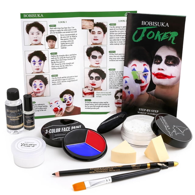 Kit de maquillaje BOBISUKA Halloween Joker/Clown Face Paint SFX