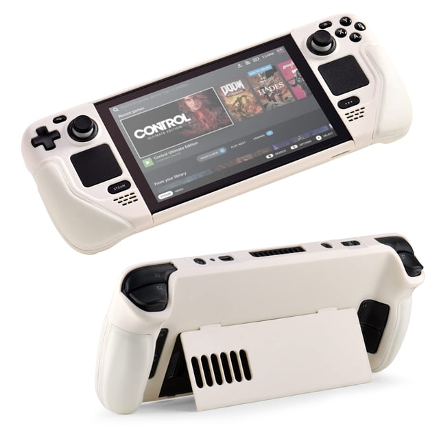 UYIYE Protective Case for Steam Deck - Kickstand Case - Reliable Accessory in White