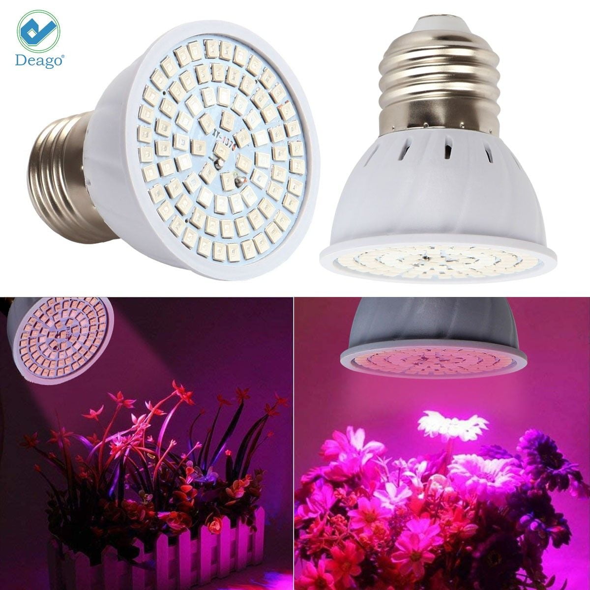 80 LED E27 Plant Grow Light lamp flower seed Growing Light Hydroponics Bulb D3H8 