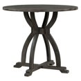thumbnail image 6 of Kitchen Dining Table Set for 4, Wood Round Dining Table with Trestle Legs and 4 Padded Seat Dining Chairs, 5 Pcs Kitchen Dining Set,Farmhouse Style, for Kitchen, Dinning Room,Gray, 6 of 9
