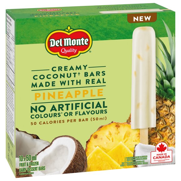 DEL MONTE Coconut Pineapple Frozen Dairy Dessert Bars, 10 x 50 ml