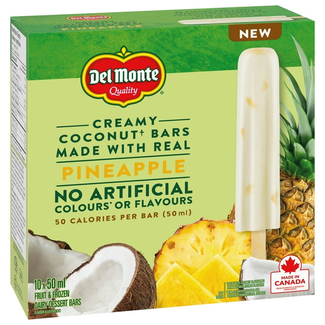 DEL MONTE Barres Glacées Ananas et noix de coco 10 x 50 ml