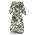 thumbnail image 4 of Women’s Striped Midi Dress Asymmetrical Hem Loose Fit Dresses Casual Fashion Summer Short Sleeve Party Dresses, 4 of 6