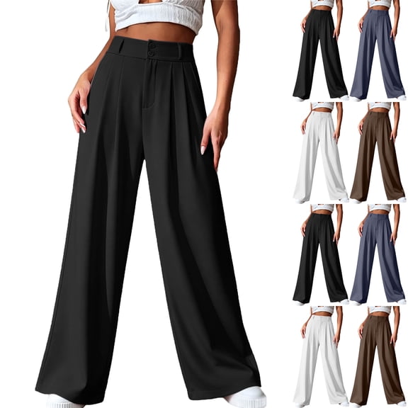 Lenago Wide Leg Pants for Women Work Business Casual High Waisted Dressy Pants Flowy Trousers Office