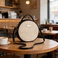 thumbnail image 6 of Woven Crossbody Bag Round Lightweight Casual Shoulder Handbag, Lightweight Spacious Design Versatile Carry Style, for Shopping Travel Daily Beach Women Use, 6 of 8