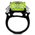 thumbnail image 1 of TK2275 - IP Black(Ion Plating) Stainless Steel Ring with AAA Grade CZ in Apple Green color, 1 of 1
