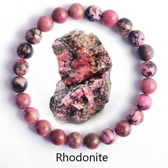 Natural Rhodonite Stones Beads Bracelets for Women Reiki Yoga Bracelet Men Agate Quartzs Healing Bangle Wristband Jewelry Gift